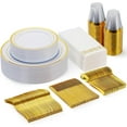 thumbnail image 1 of Taimasi Disposable Dinnerware Party Supply Sets, Gold, 175 Count, 1 of 7