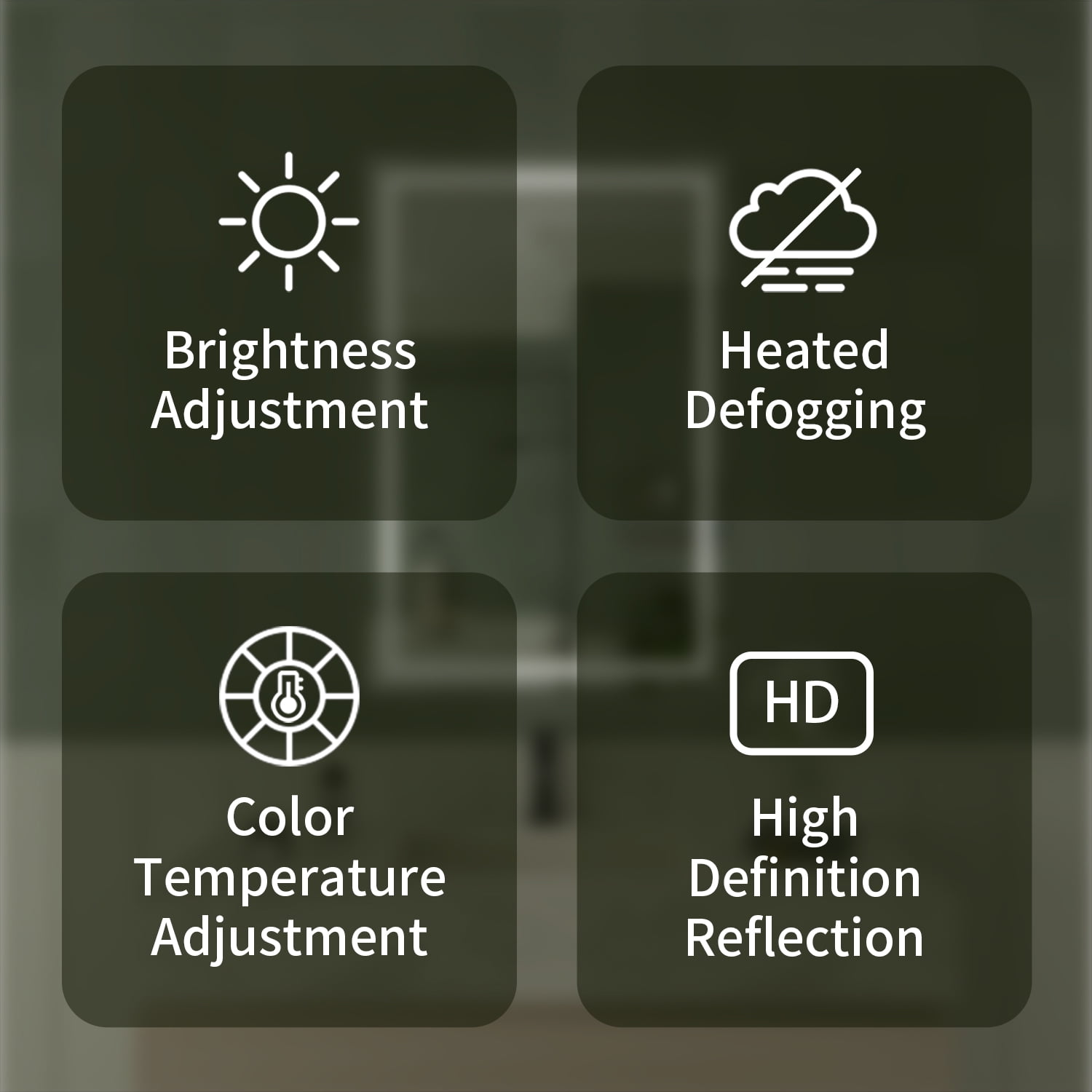 Taimei Frameless LED Bathroom Vanity Mirror with Touch Screen