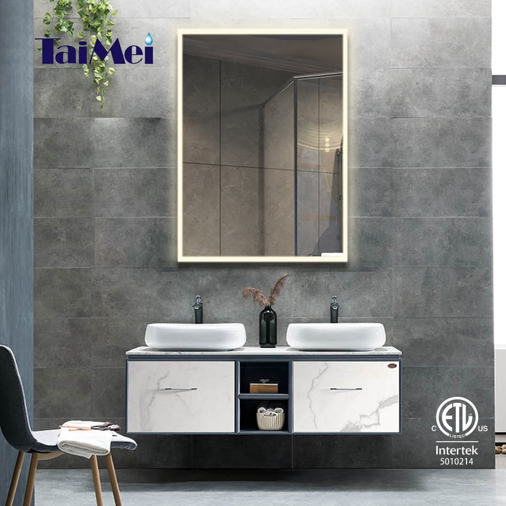 Taimei Frameless LED Light Mirror 48" W x 36" H x 1.5 D(MC04-4836SF2) Beveled edges, Touch Screen power on/off, Defogger, elegant design by FOCA US