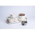 thumbnail image 1 of Taimei Teatime Tea Set for Adults, 25 oz White Ceramic Teapot Set with Infuser, Tea Cups and Ceramic Serving Tray, Modern Marble Design Tea Sets for Women, Tea Gift Set for Tea Lover, 1 of 8