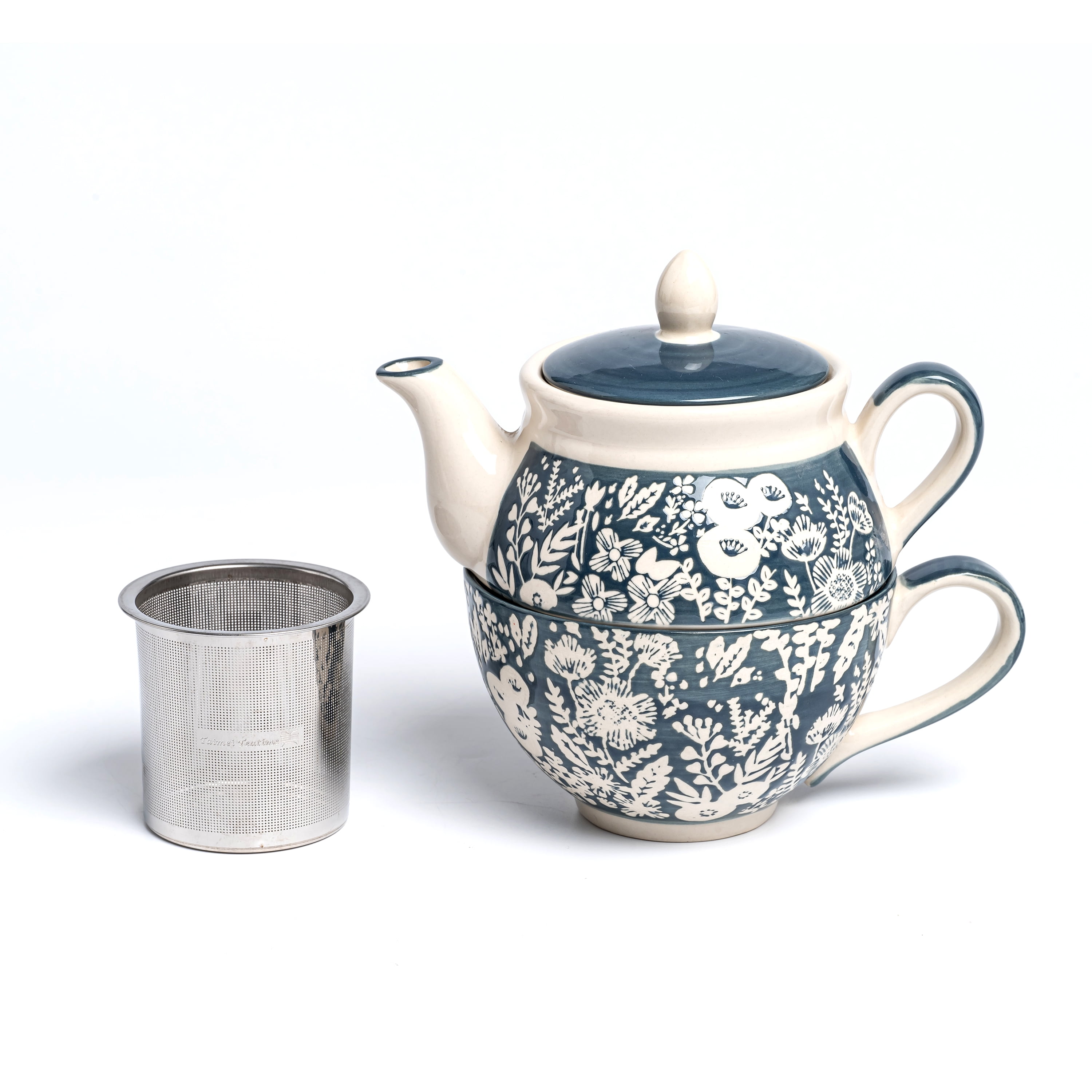 Taimei Teatime Tea Set for Aduts, Grey Ceramic Tea for One Set, 15