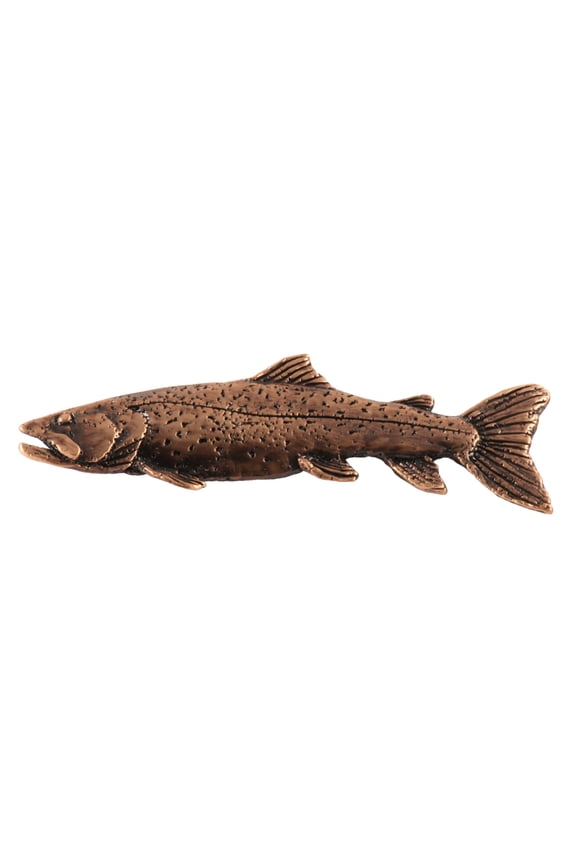 Taimen Trout of Mongolia, Copper Plated Pin FC028PR 3 1/4”, Very Large Lapel Pin, Hat, Pins, Brooch, Brooches, Jewelry, Gift, 100% Handmade in the USA