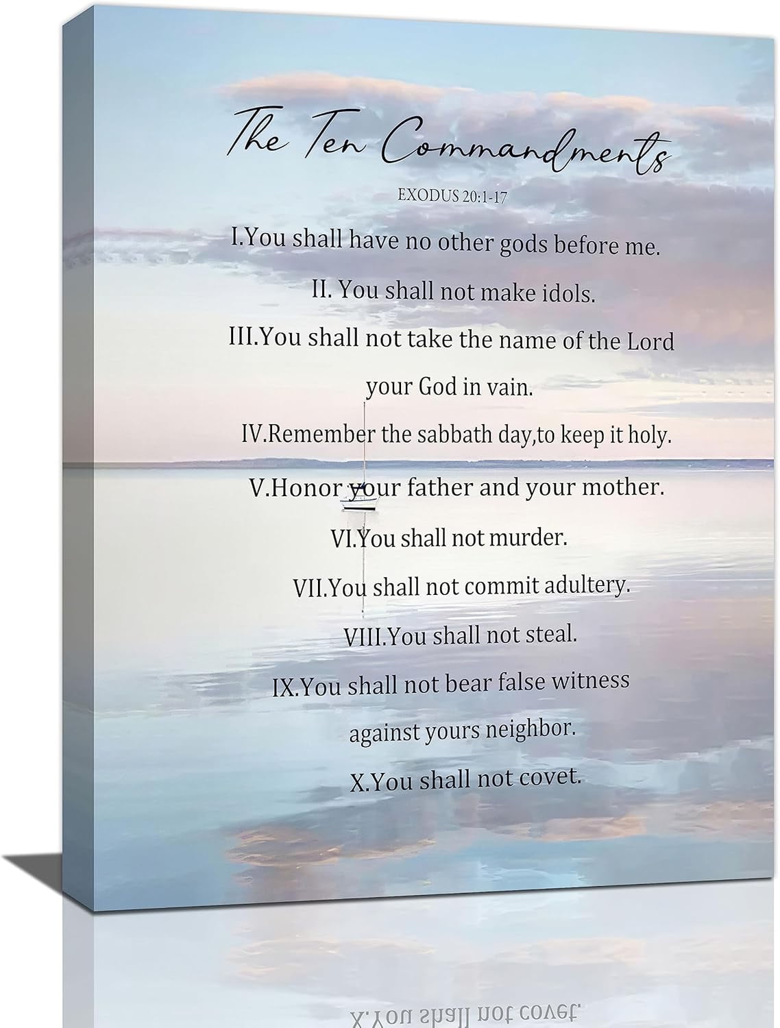 Taimeng The 10 Commandments Wall Art Ten Decor Bible Verses Pictures ...