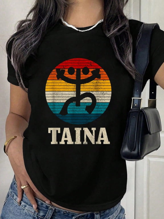 Coqui Symbol Vintage Puerto Rico Taino Boriken T-Shirt Print T-Shirt Casual Crew Neck Short Sleeve Comfort Tee Top For Spring & Summer Women's Clothing