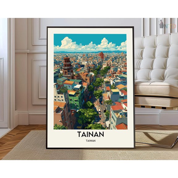 Tainan Taiwan City Poster, Unframed Paper Poster 8x10in