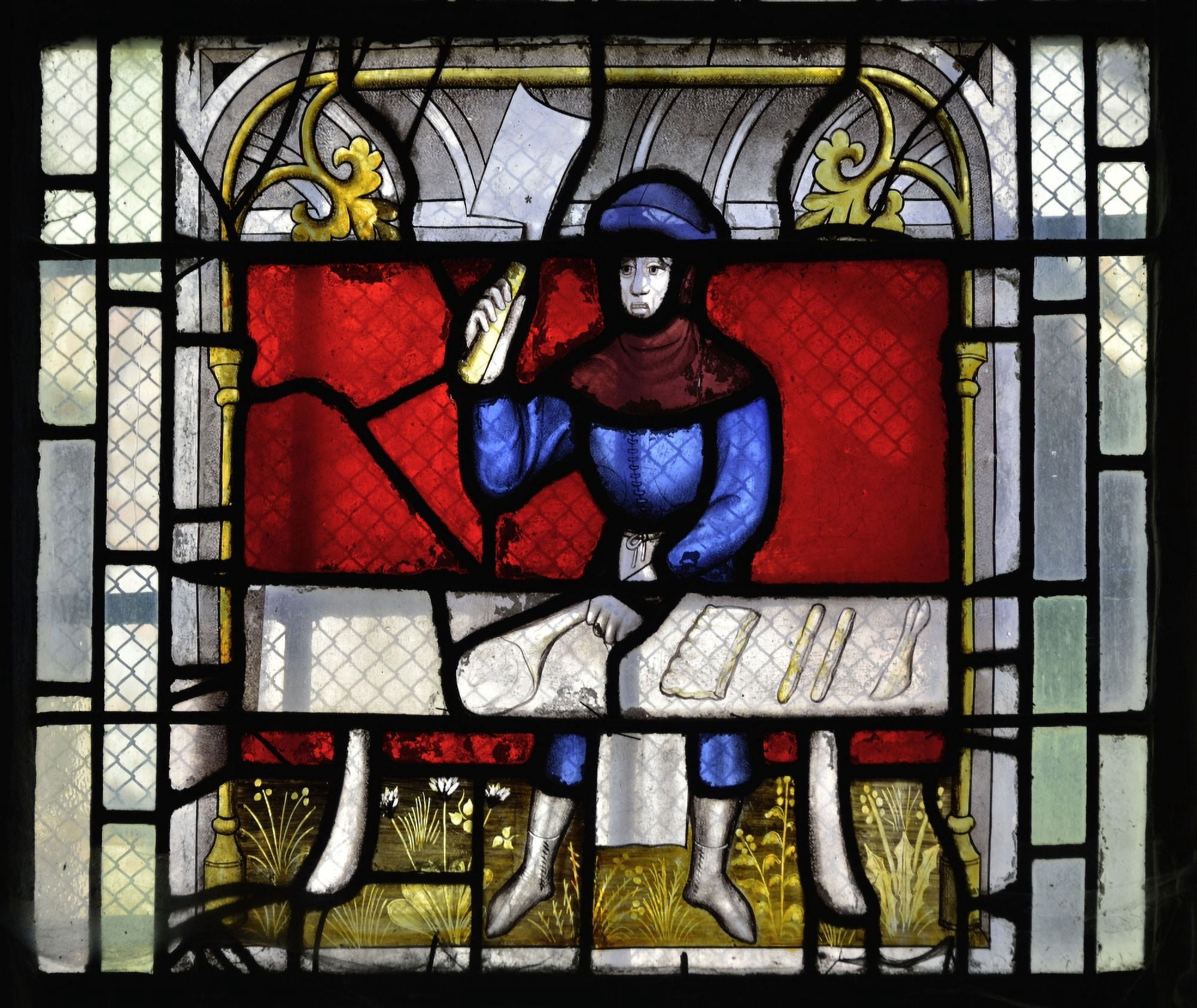 Tained-Glass Window Of The Saint Claude Chapel In Collegiate Church Of Notre-Dame De Semur-En-Auxois Canvas Art - (36 x 24)