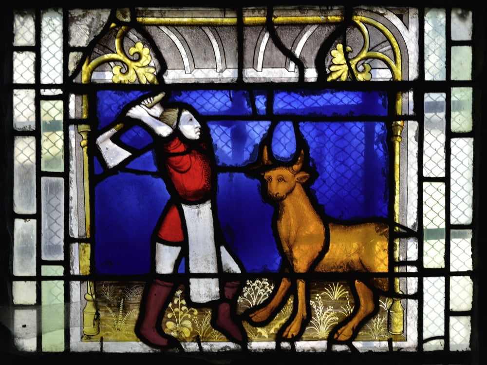Tained-Glass Window Of The Saint Claude Chapel In Collegiate Church Of Notre-Dame De Semur-En-Auxois Canvas Art - (36 x 24)
