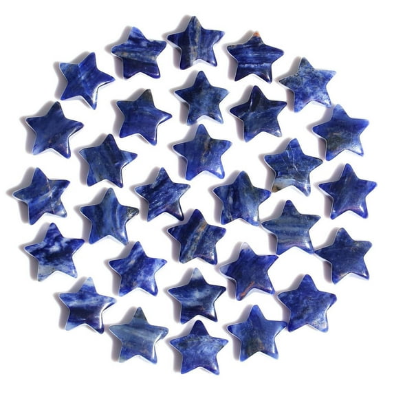 Tainini 20 Pcs Star Shaped Crystal Stones, Bulk Mini Crystal Stones Star Crystal Pocket Carved Stone Star for Christmas (Lovely)