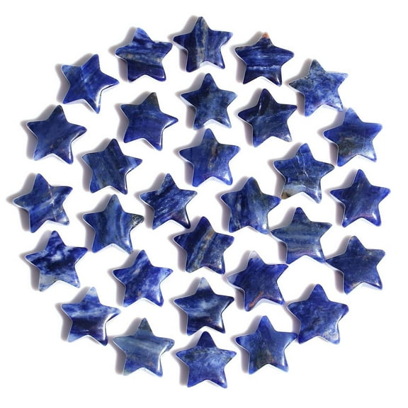 Tainini 20 Pcs Star Shaped Crystal Stones, Bulk Mini Crystal Stones Star Crystal Pocket Carved Stone Star for Christmas (Lovely)