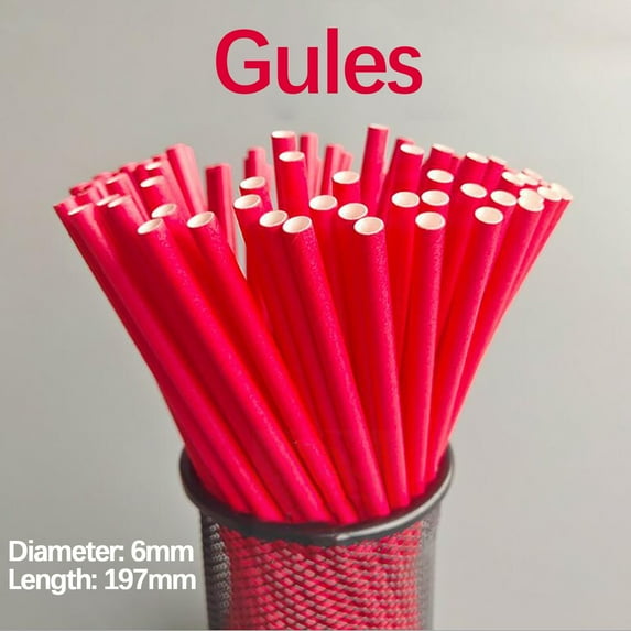 Tainini 50 Pcs Biodegradable Paper Straws co-Friendly Biodegradable Drinking Straws Bulk for Party Supplies, Bridal/Baby Shower, Birthday(Red)