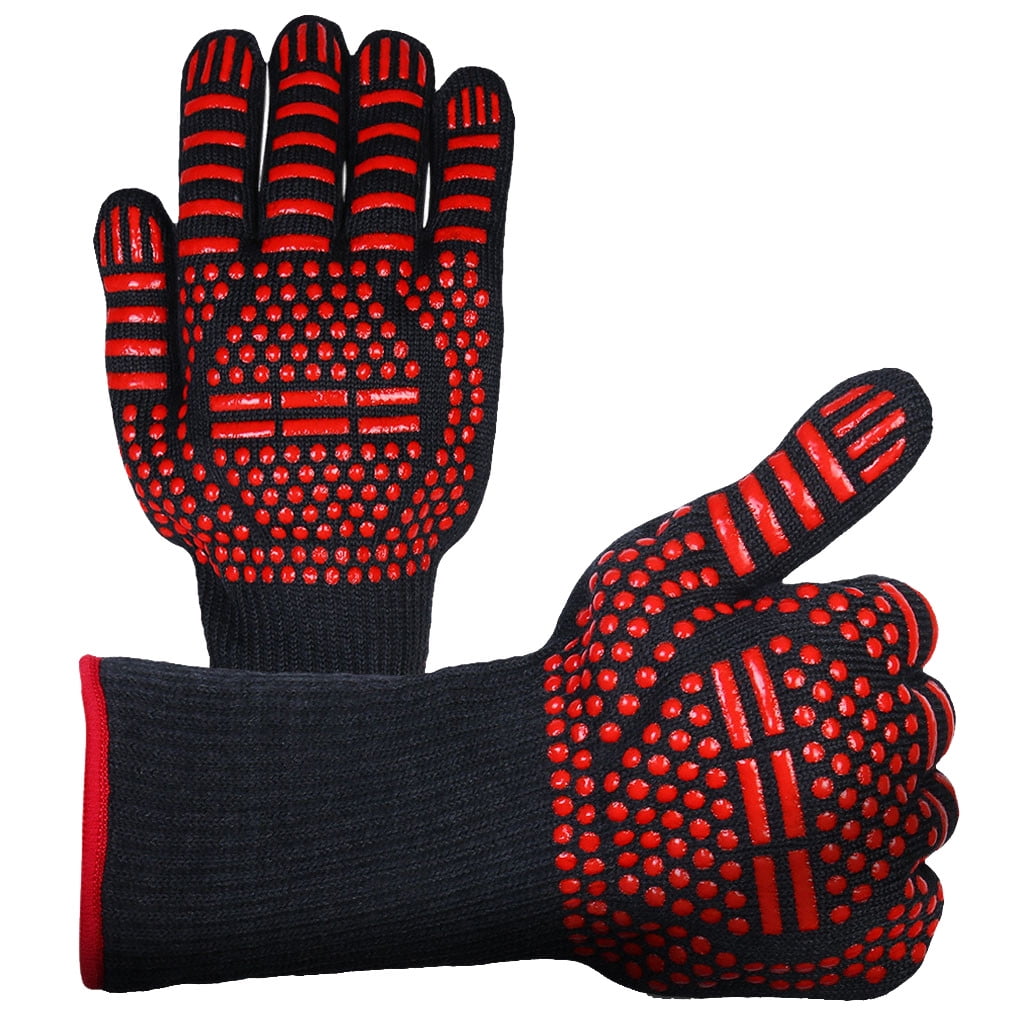 Tainini BBQ Fireproof Gloves, Grill CutResistant Gloves 1472°F Heat