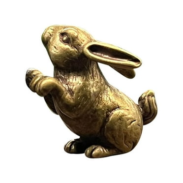 Tainini Brass Gold Bunny Figurine Easter Decor, Modern Vintage Bunny Ornament for Easter Centerpiece,Decorate Rooms and Offices,Christmas Day