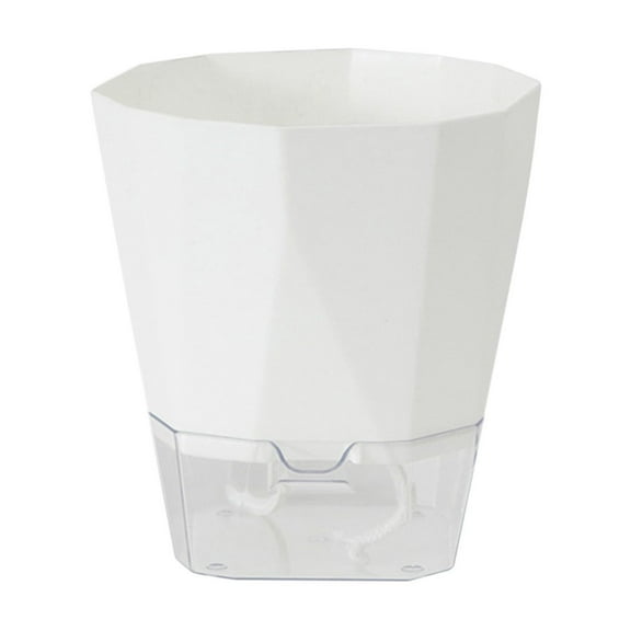 Tainini 1-Pack Clear Self-Watering Planters and Pots for Indoor Plants Large Orchid Plant Pots Plastic Wick Flower Pots, Home Decor Pot, Clay Pebbles Included