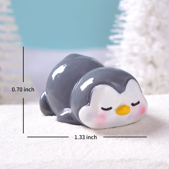 Tainini 10Pcs Miniature Penguin Figurines Penguin Model toys Resin Penguin Penguin Figure for Micro Decor - Planking Penguin Gray