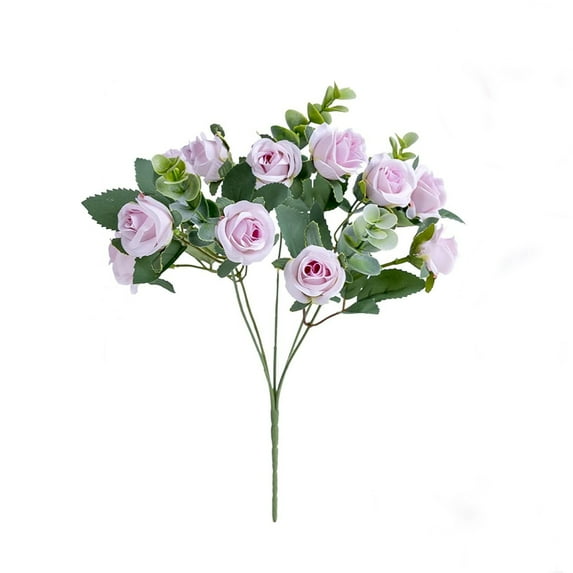 Tainini 11Pcs Roses Artificial Flowers, Realistic Single Bundle Faux Long Stem Rose Fake Silk Flower Bouquet for Party Home Wedding Arrangement Hotel Office Decor(Purple)