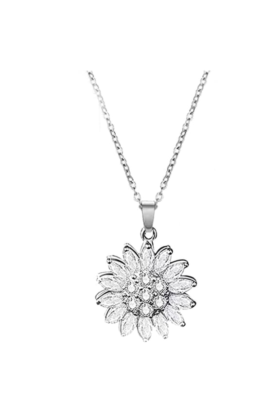 19.8 Inches For My Granddaughter Sunflower Fidget Necklace Rotating Sunflower Necklace Pendant Gift From Grandma To Granddaughter Daisy Flower Fidget Necklac