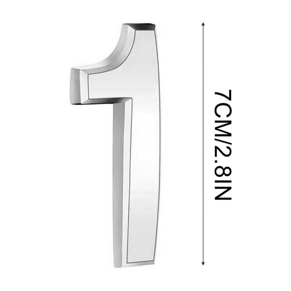 Tainini 3 Inch Silve Modern House Numbers Mailbox Numbers 0-9 Self-Adhesive Street Door Home Address Metal Numbers For Outside Or Inside Signs Easy Install