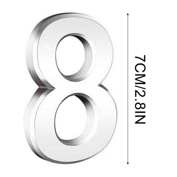 Tainini 3 Inch Silve Modern House Numbers Mailbox Numbers 0-9 Self-Adhesive Street Door Home Address Metal Numbers For Outside Or Inside Signs Easy Install