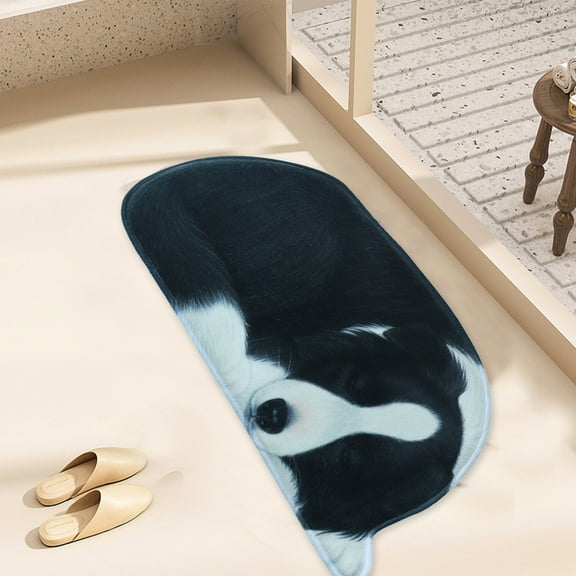 Tainini 3D Cute Pet Dog Themed Carpet,Welcome Floor Doormat 34.25x15.74in Non Slip Floor Mat Summer Holiday Funny Novelty Door Mats Indoor Outdoor Decor