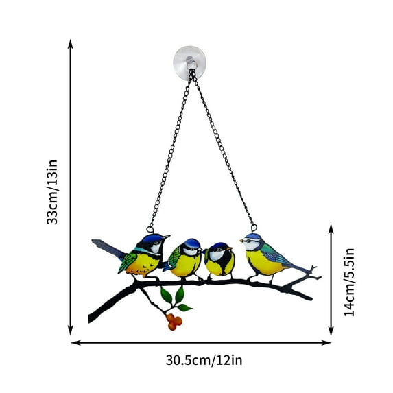 Tainini 4 PCS Metal Outdoor Wall Art Decor,3D Colorful Garden Birds Sculpture Outdoor Iron Hanging Decor Ornaments, Metal Hand-Made Bird Wall Art Decorations