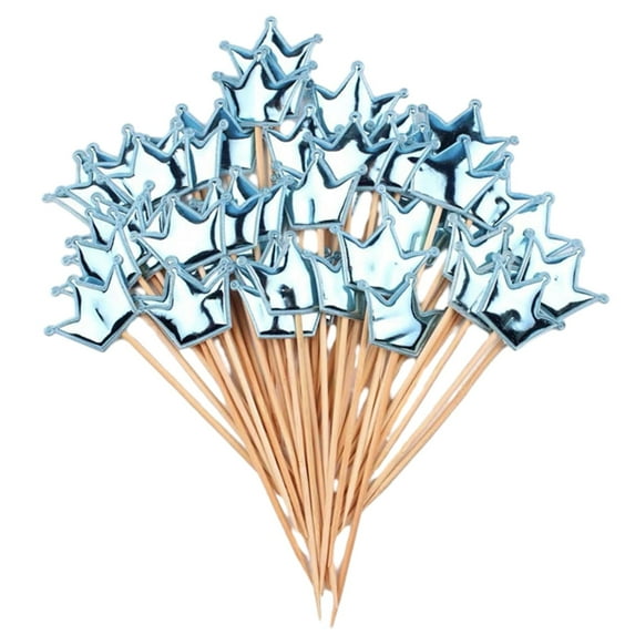 Tainini Clearance!!! 50 PCS Heart Cocktail Picks 4.7" Heart Bamboo toothpicks Heart Fancy toothpicks Bamboo Fancy for Wedding Birthday Party Decoration,Blue