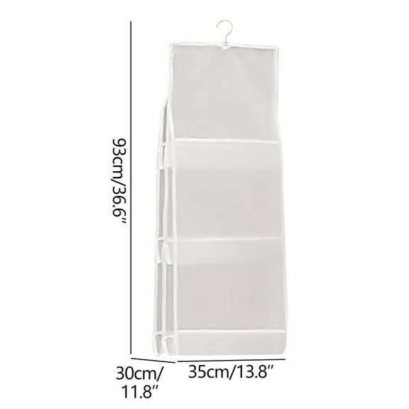 Tainini 6 Pockets Hanging Purse Handbag Organizer Clear Hanging Shelf Bag Collection Storage Holder Purse Bag Wardrobe Closet Space Saving Organizers