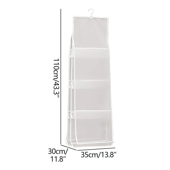 Tainini 8 Pockets Hanging Purse Handbag Organizer Clear Hanging Shelf Bag Collection Storage Holder Purse Bag Wardrobe Closet Space Organizers