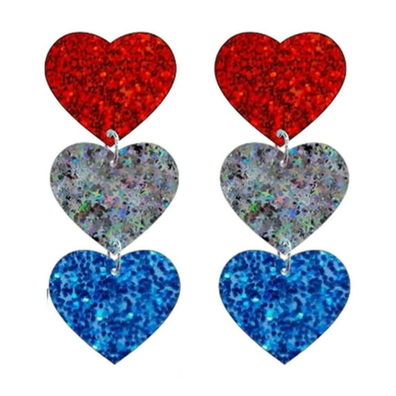 Tainini American Patriotic Earrings American Flag Red White And Blue Earrings For Women 4th Of July Dangle Earrings For Women