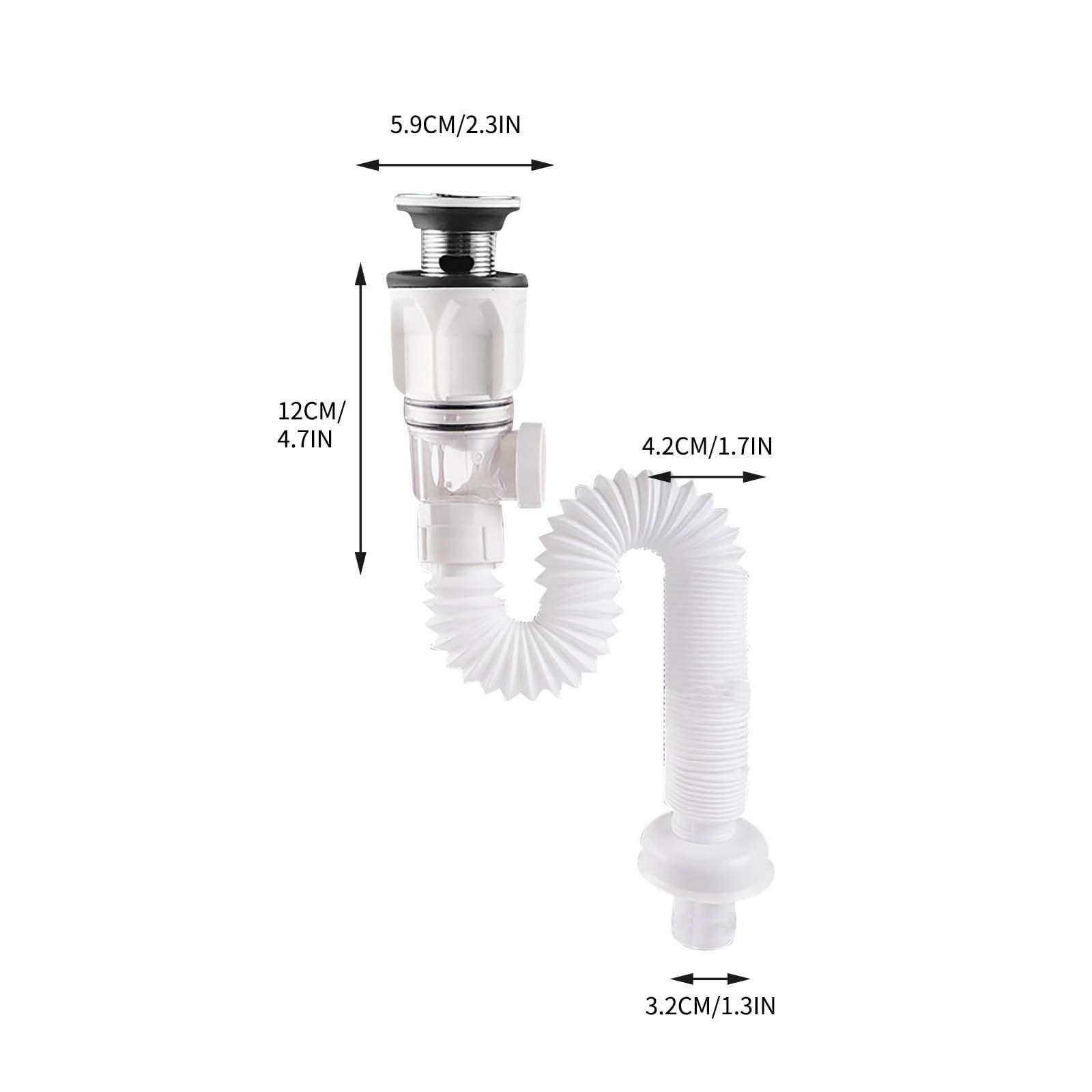 Tainini Clearance! Anti-Odor , Universal Kitchen Sink Sewer Drain Pipe Tube S Trap, Bathroom ...