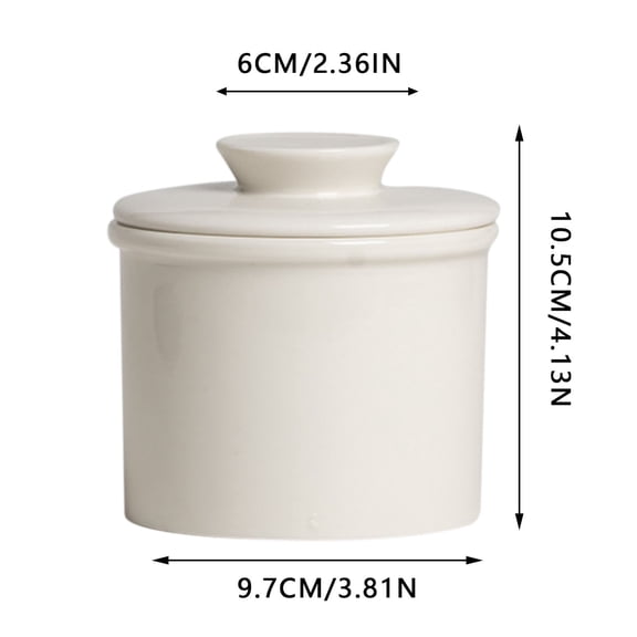 Tainini Ceramic Butter Crock with Lid, Countertop French Butter with Water Line for Spreadable Soft Butter
