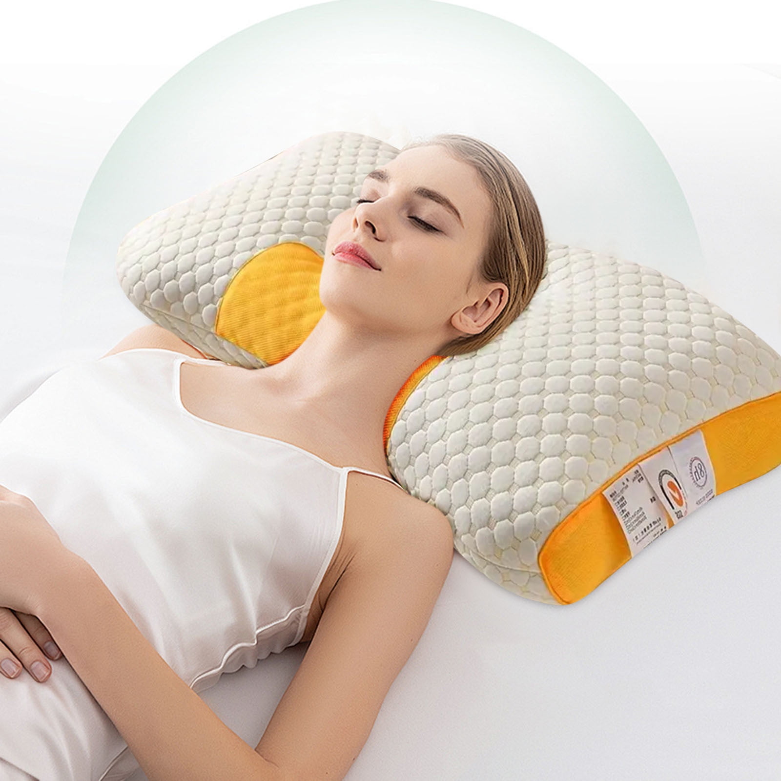 Tainini Clearance Cervical Anti Snore Pillows for Sleeping Neck Support Pillow for Neck Shoulder Pain Relief Side Back Stomach Sleepers Yellow Walmart