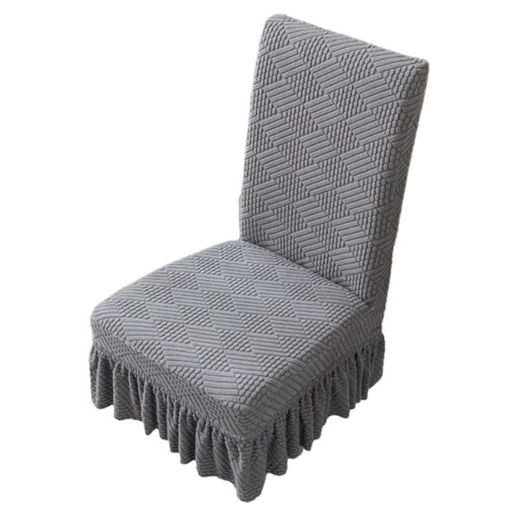 Tainini Chair Covers for Dining Room Set of Stretch Chair Slipcovers with Short Skirt for Kitchen Seat Protectors Banquet Decor Kids Pets Washable(Dark Gray）