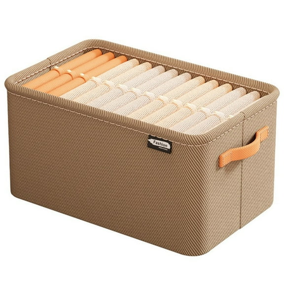 Tainini Closet Organizer Bins with Handle, Fabric Foldable Storage Baskets Cloth Box Containers for Shelves Home Office Clothes Clothing