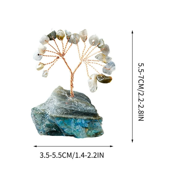 Tainini Crystal Money Tree, Chakra Tree of Life with Colorful Gemstone, Geode Agate Slices Base Feng Shui Ornaments for Wealth and Luck