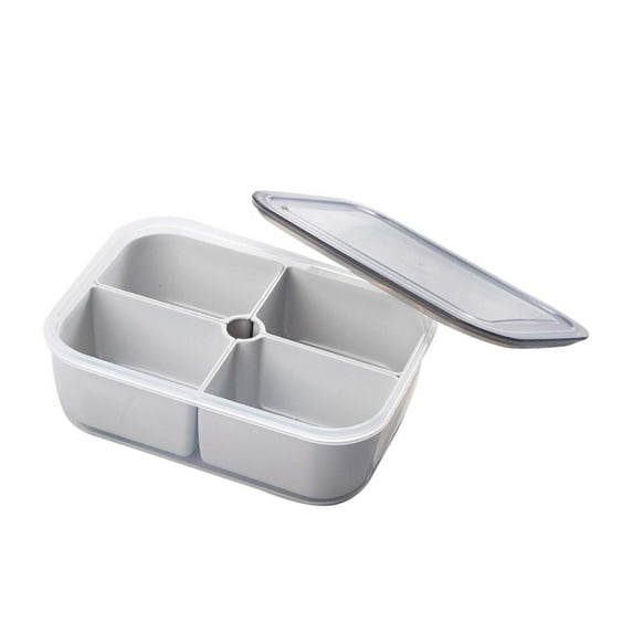 Tainini Divided Veggie Tray with Lid Airtight, 4 Compartment Removable Snackle Box Charcuterie Container, Fridge Organizer, Storage Container Serving Tray for Snack, Fruit, Candy