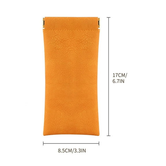 Tainini Glasses Bag Sunglasses Sunglasses Men And Women Storage Set Shrapnel Mouth Automatic Closure Glasses Storage Bag Leather Glasses Bag