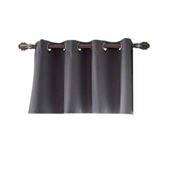 Tainini Gray Valance Curtains for Kitchen Thermal Insulated Rod Pocket Window Valances, 29*14 Inches Length, 1 Panel