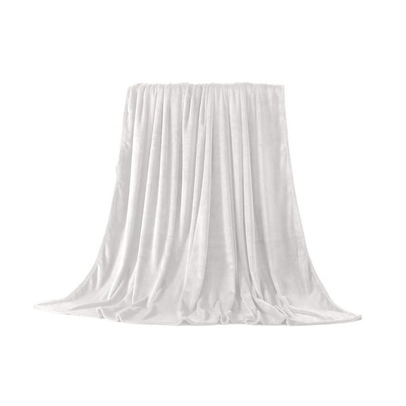 Tainini Home Fleece Blanket - Twin/Twin Extra Long Blanket - Gray - Lightweight Blanket for Bed, Sofa, Couch, Camping, and Travel - - Ultra Soft Warm Blanket (White）