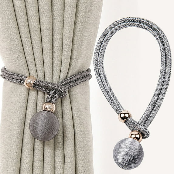 Tainini Magnetic Curtain Tiebacks, Curtain Tiebacks Buckles Holdbacks Holders Hooks Clip for Home Outdoor Bedroom Office Decorative Curtain(Gray)