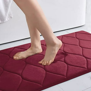 Tainini Clearance!!! Memory Foam Thick Bath Mat Bath Mats for Bathroom Non Slip Floor Rugs, Super Absorbent Bathmat Quick Dry, Machine Washable Bathroom Rug-Red