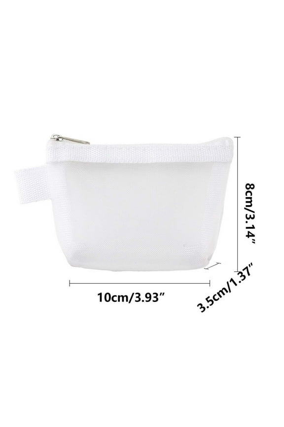 Nylon Three-dimensional Triangular Mesh Coin Purse Large-capacity Key Bag Card Case Coin Bag Transparent Storage Bag