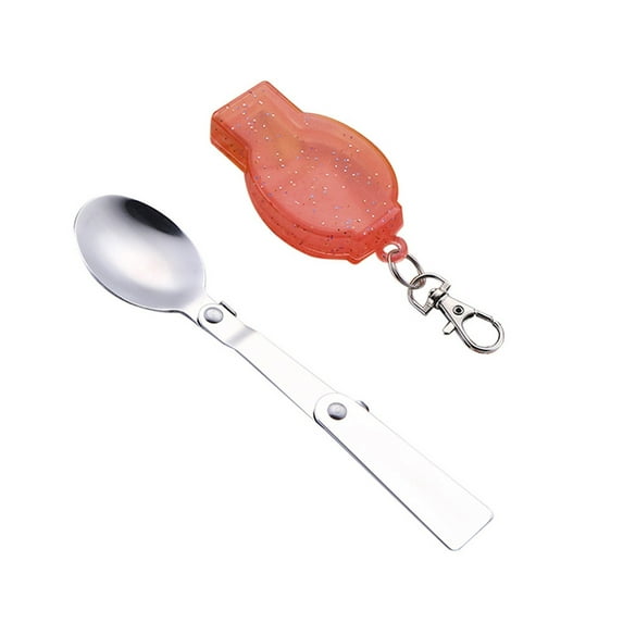 Tainini Outdoor Folding Travel Camping Utensil Stainless Pocket Spoon Fork for Travel Camping Picnic Outdoor Activities