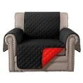 thumbnail image 1 of Tainini Recliner Chair Cover for Small Reclining Chair Slipcover Seat Width to 25 Inch Reversible Washable Protector with Elastic Adjustable Straps for Kids Pets (Black）, 1 of 7