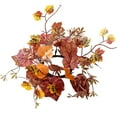 thumbnail image 1 of Tainini 10in Fall Candle Rings Thanksgiving Day Candle Ring Candle Holder with Maple Leaves Wreath for Fall Home Table Decor Centerpiece, 1 of 6