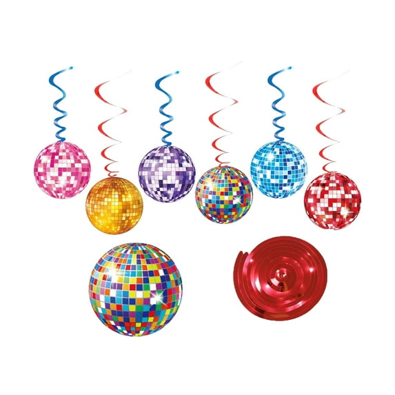 Tainini 12Pcs Colorful Disco Balls Ornaments Hanging Mini Mirror Disco Balls for Disco Themed Party Wedding Christmas Birthday Supplies