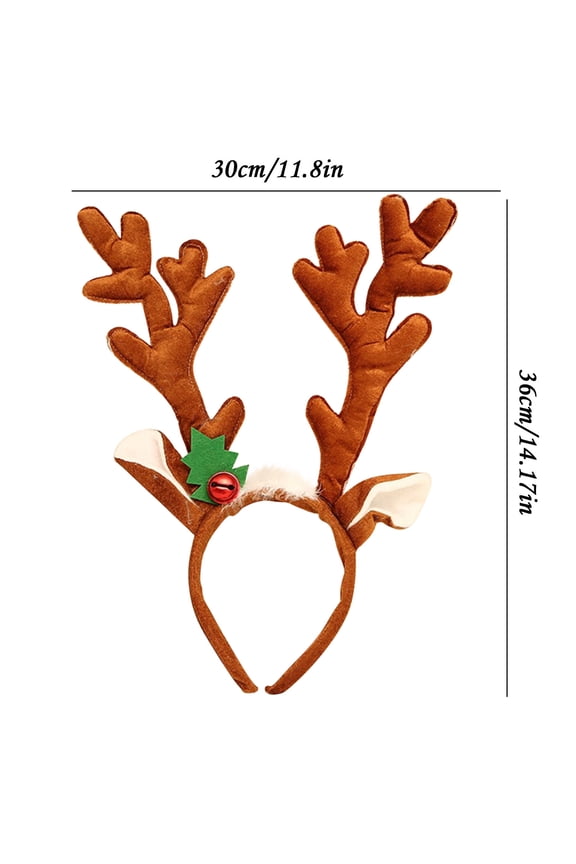 14in Christmas Headbands Cloth Elk Antlers for Women Girls Hair Bands Holiday Party Decor