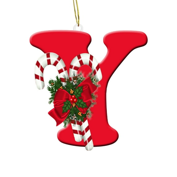 Tainini 26 Letters Christmas Tree Acrylic Pendant, Xmas Tree Personalized DIY Hanging Decor