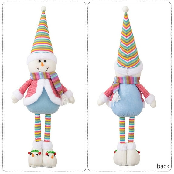 Tainini 26Inch Polyester Christmas Figurine Telescopic Length Christmas Snowman Standing Ornament for Home Door Window Table Tree Holiday Xmas Season Decor