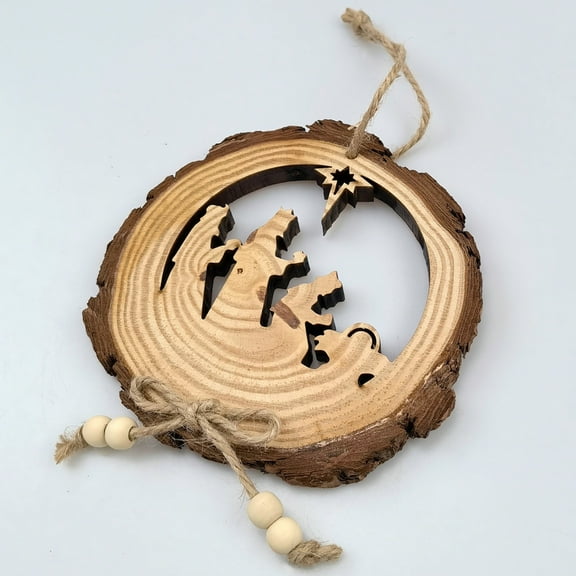 Tainini 4.7in WinterOrnaments for Christmas Tree ,Christmas Wooden Ornaments for Winter Christmas Holiday Tree Decor