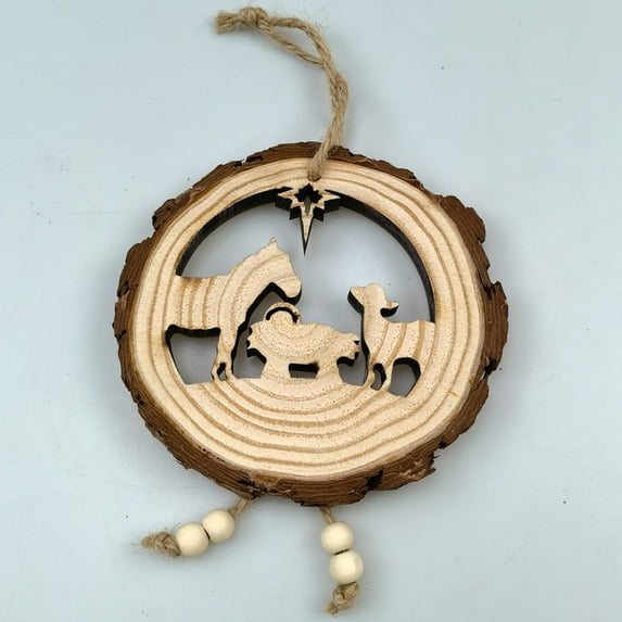 Tainini 4.7in WinterOrnaments for Christmas Tree ,Christmas Wooden Ornaments for Winter Christmas Holiday Tree Decor